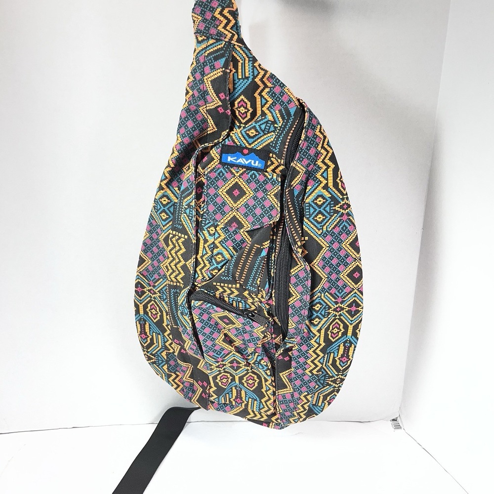 KAVU Rope Sling Bag Pixel Palace NWT Crossbody Backpack Rope Strap Travel